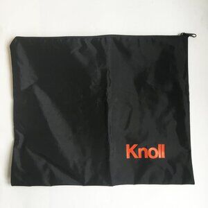 Black & Orange Knoll Logo Branded Nylon Zipper Pouch Travel Toiletry Bag